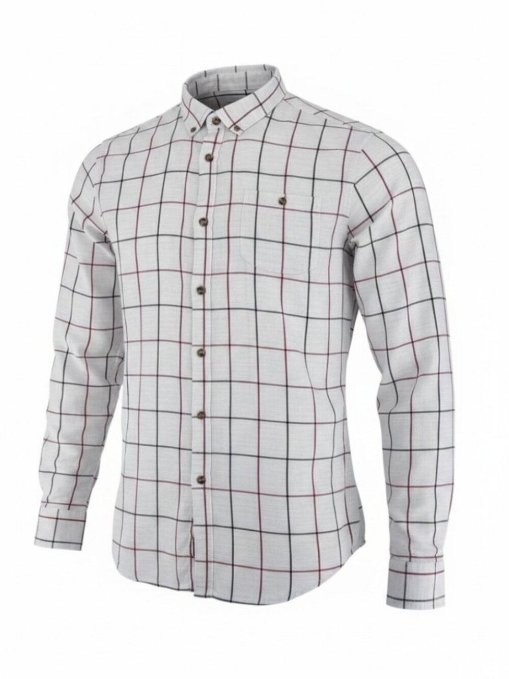 VANS White Red Blue Windowpane Plaid Button Down Casual Skate Shirt xl